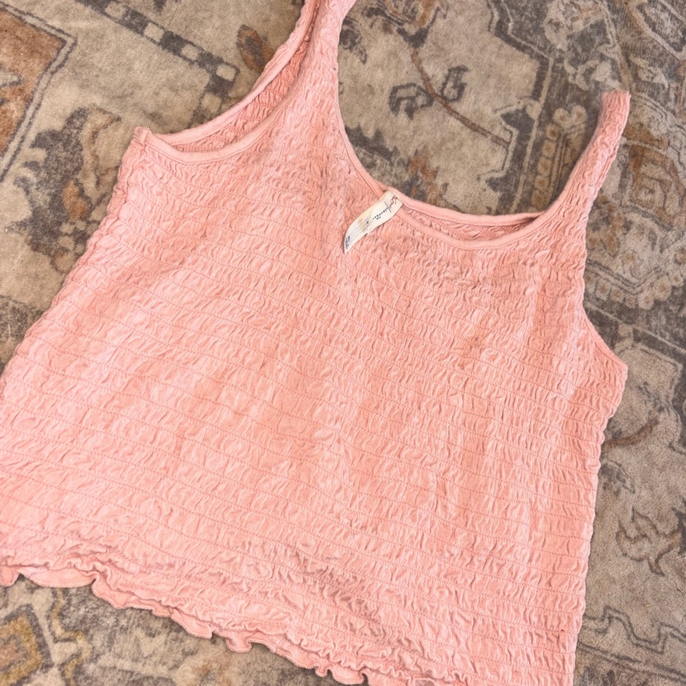 Aeropostale Pink Textured Tank Top